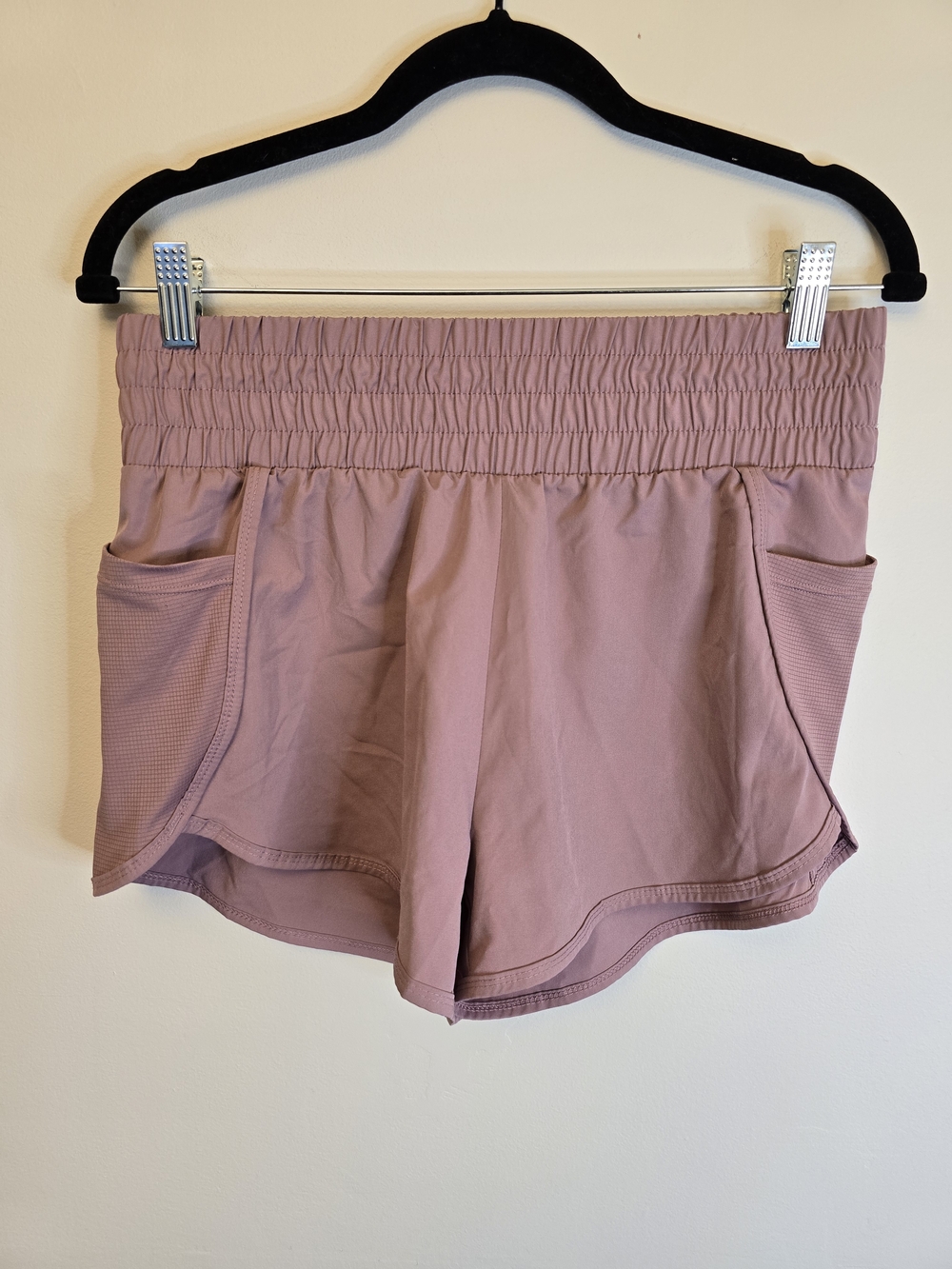 Marika Dusty Rose Athletic Shorts with Wide Elastic Waistband